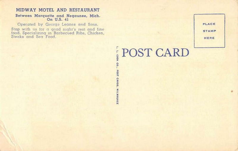 Midway Motel and Restaurant - Vintage Postcard